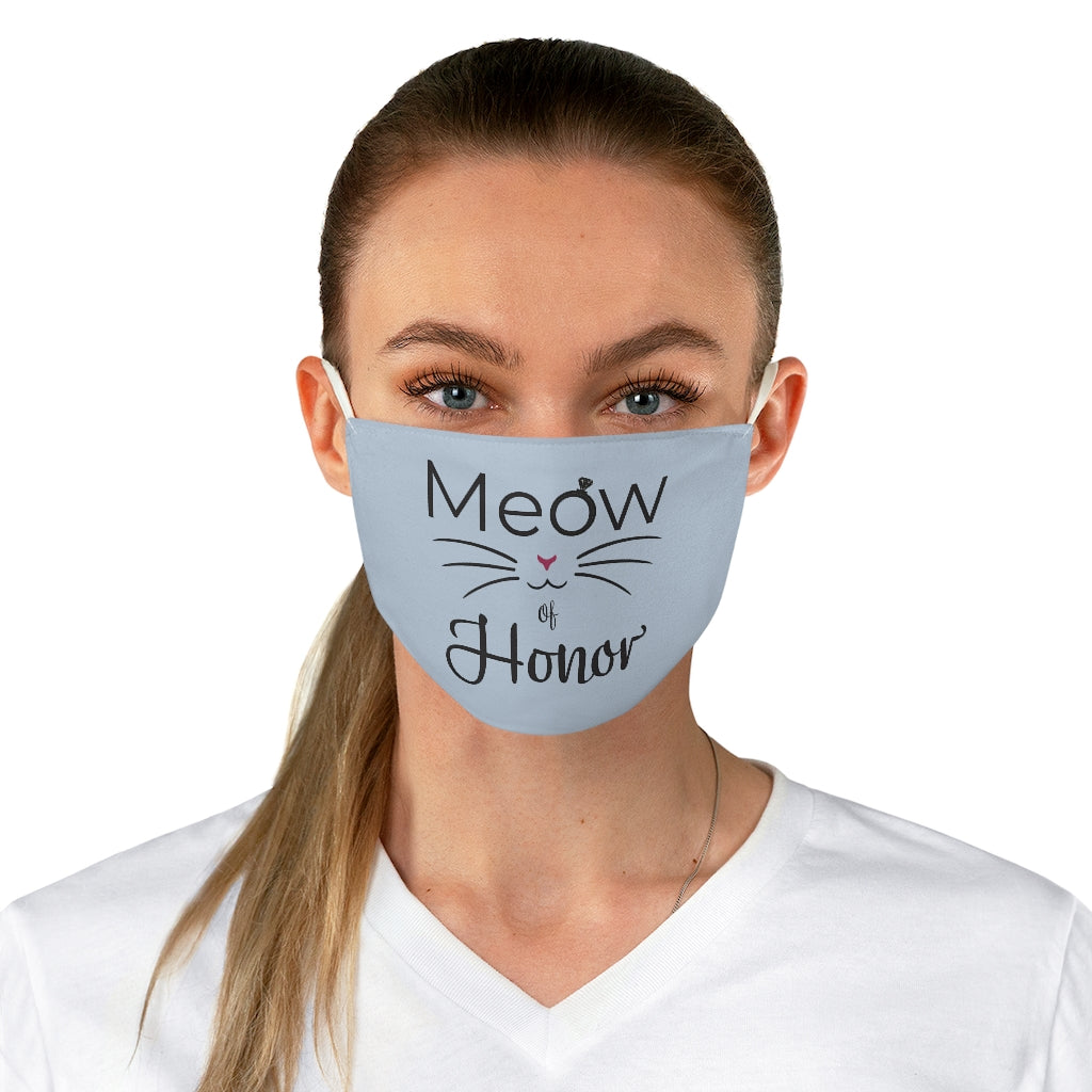 Sky Blue Meow of Honor Fabric Face Mask, Bridesmaid gift - Pink N Paw