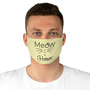 Pale Yellow, Meow of Honor - Fabric Face Mask - Pink N Paw