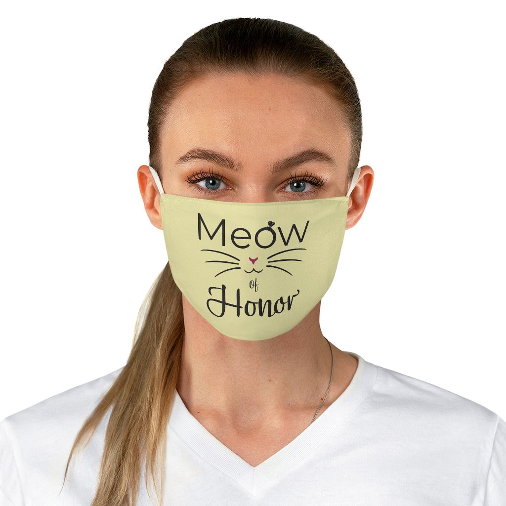 Pale Yellow, Meow of Honor - Fabric Face Mask - Pink N Paw