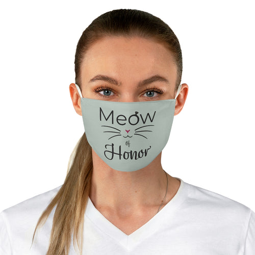 Sage Green Meow of Honor Fabric Face Mask, Bridesmaid gift - Pink N Paw