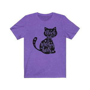 Black Cat Halloween Shirt- Short Sleeve Tee - Pink N Paw