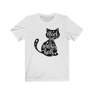 Black Cat Halloween Shirt- Short Sleeve Tee - Pink N Paw