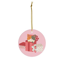 Load image into Gallery viewer, Cat Christmas Ceramic Ornaments - Pink N Paw