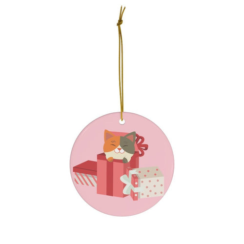 Cat Christmas Ceramic Ornaments - Pink N Paw