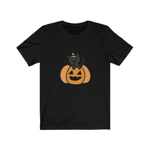 Cat O Lantern, Cat in pumpkin, Jersey Short Sleeve Tee - Furbaby Flowers LLC