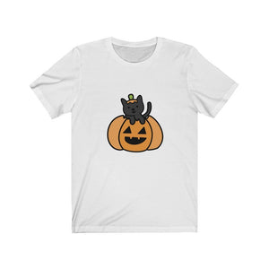 Cat O Lantern, Cat in pumpkin, Jersey Short Sleeve Tee - Furbaby Flowers LLC