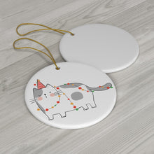 Load image into Gallery viewer, Cat Ornament - All tangled up! Christmas Ceramic Ornaments - Pink N Paw