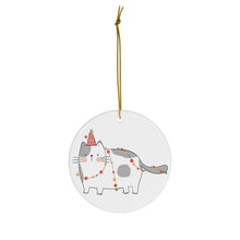 Load image into Gallery viewer, Cat Ornament - All tangled up! Christmas Ceramic Ornaments - Pink N Paw