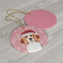 Load image into Gallery viewer, Christmas Beagle Ceramic Ornaments - Pink N Paw