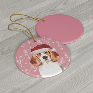 Christmas Beagle Ceramic Ornaments - Pink N Paw