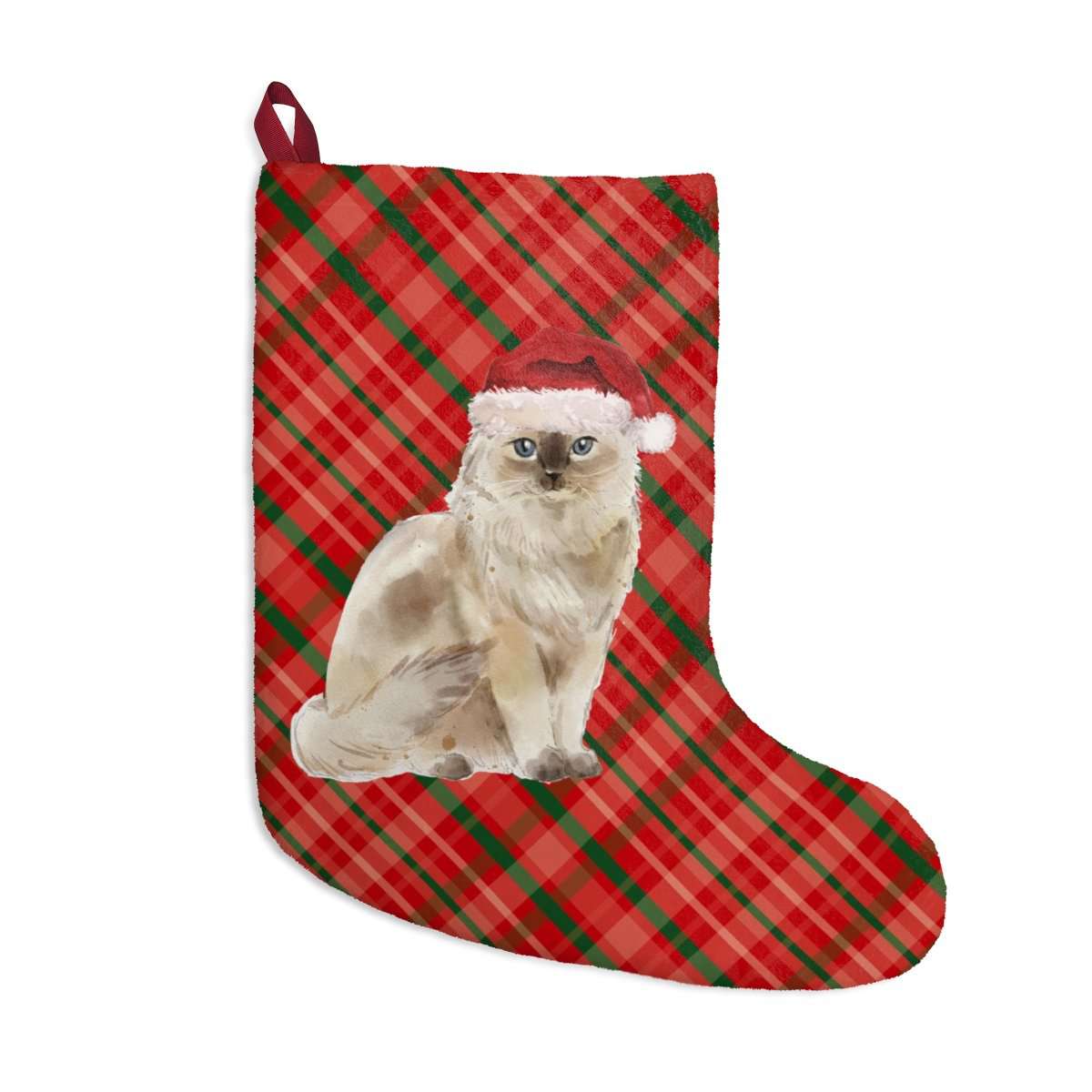 Christmas Cat Stockings - Ragdoll Cat - Furbaby Flowers LLC