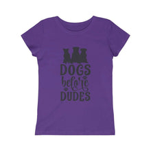 Load image into Gallery viewer, Dogs Before Dudes, Sassy Girl, Kids Princess Tee - Furbaby Flowers LLC