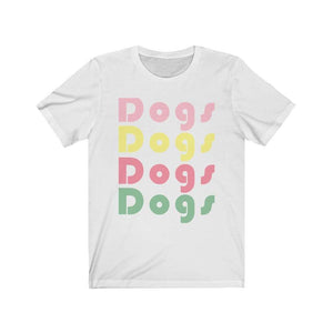 DOGS DOGS DOGS - Short Sleeve Tee, Dog Lover Shirt, Dog Shirt for Women, Retro Dog Shirt - Furbaby Flowers LLC