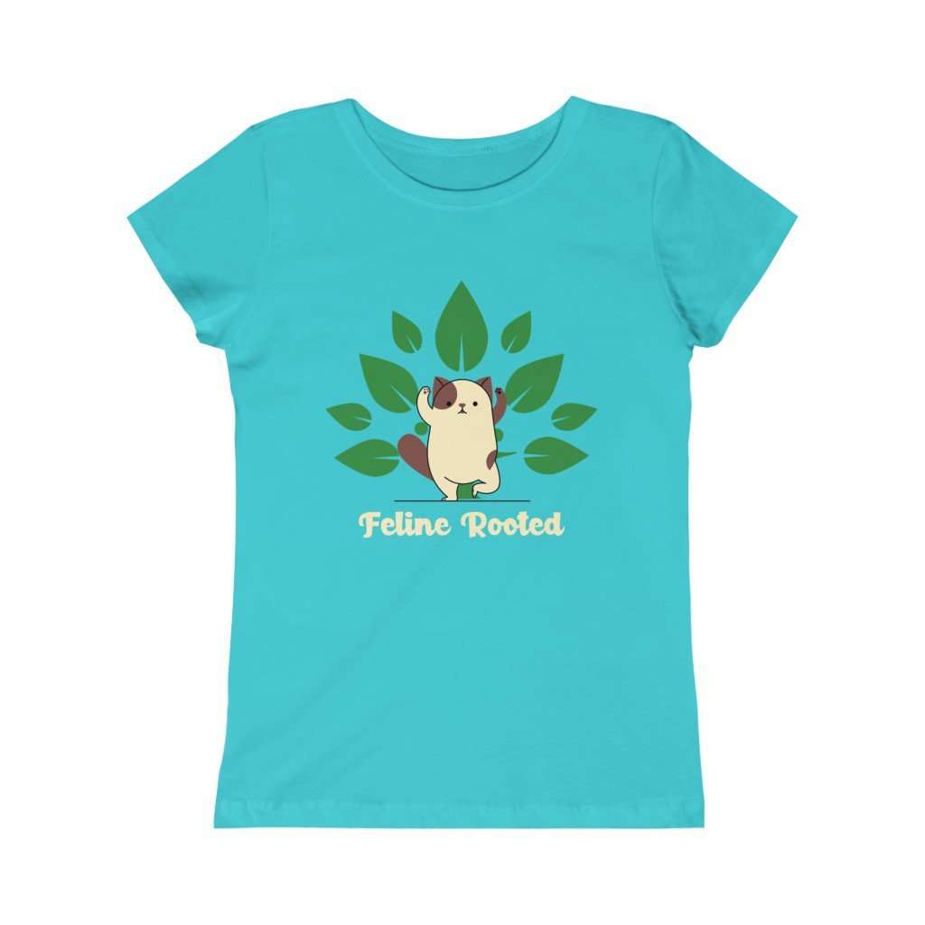 Feline Rooted, Cat Yoga, Junior Kids Tee - Furbaby Flowers LLC