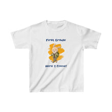 Load image into Gallery viewer, First Grade Here I Come, Backpack Bunny, Kids Fine Jersey Tee - Furbaby Flowers LLC