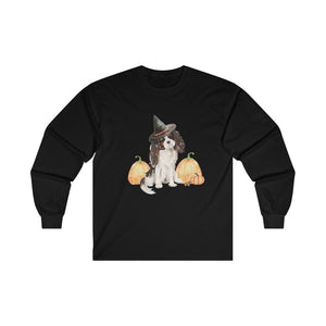 Halloween Cavalier Dog - Long Sleeve Tee - Furbaby Flowers LLC