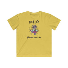 Load image into Gallery viewer, Hello Kindergarten- Kid&#39;s Fine Jersey Tee, Back to School - Furbaby Flowers LLC