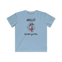 Load image into Gallery viewer, Hello Kindergarten- Kid&#39;s Fine Jersey Tee, Back to School - Furbaby Flowers LLC