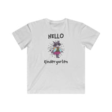 Load image into Gallery viewer, Hello Kindergarten- Kid&#39;s Fine Jersey Tee, Back to School - Furbaby Flowers LLC