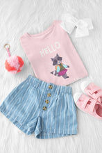 Load image into Gallery viewer, Hello Kindergarten- Kid&#39;s Fine Jersey Tee, Back to School - Pink N Paw