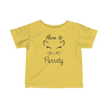 Load image into Gallery viewer, Here to Purrrty! Cat Shirt- Infant Fine Jersey Tee, Cute Cat Shirt - Furbaby Flowers LLC