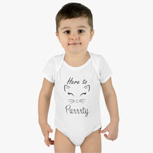 Load image into Gallery viewer, Here to Purrrty - Infant Baby Rib Bodysuit - Pink N Paw