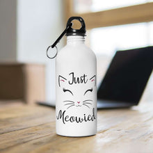 Load image into Gallery viewer, Just Meowied - Stainless Steel Water Bottle, Honeymoon Gift, Just Married, Bride Gift - Furbaby Flowers LLC