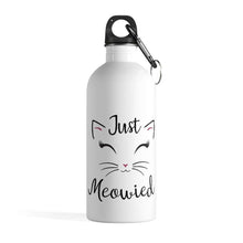 Load image into Gallery viewer, Just Meowied - Stainless Steel Water Bottle, Honeymoon Gift, Just Married, Bride Gift - Furbaby Flowers LLC