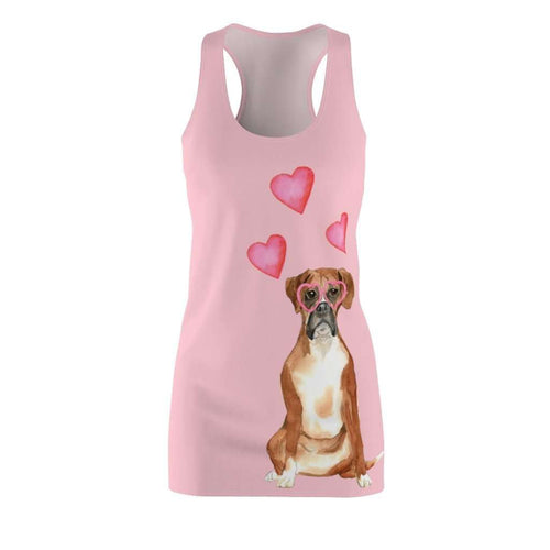 Love My Dog, Boxer, Racerback Dress - Furbaby Flowers LLC