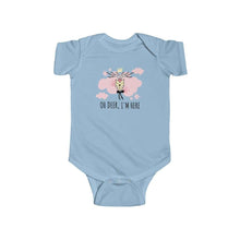 Load image into Gallery viewer, Oh Deer, I&#39;m Here: Infant Fine Jersey Bodysuit - Furbaby Flowers LLC