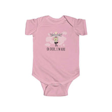 Load image into Gallery viewer, Oh Deer, I&#39;m Here: Infant Fine Jersey Bodysuit - Furbaby Flowers LLC