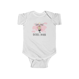 Oh Deer, I'm Here: Infant Fine Jersey Bodysuit - Furbaby Flowers LLC