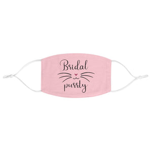 Pink Bridal Purrty - Fabric Face Mask, Bridal Party Wedding Mask - Pink N Paw