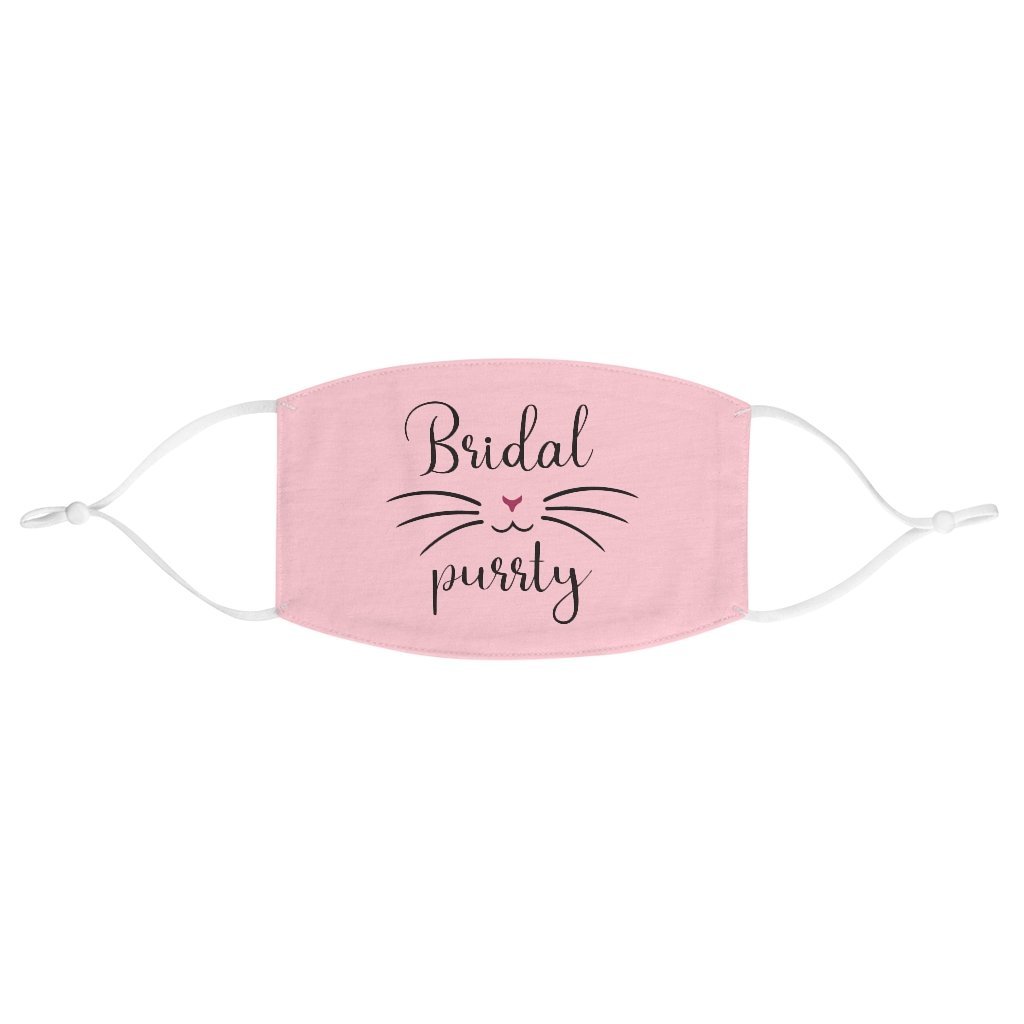 Pink Bridal Purrty - Fabric Face Mask, Bridal Party Wedding Mask - Pink N Paw