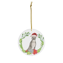 Load image into Gallery viewer, Pitbull Christmas Ornament - Santa Pittie Ceramic Ornament - Pink N Paw