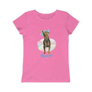 Pupperina Ballet Dog - Girls Princess Tee - Furbaby Flowers LLC