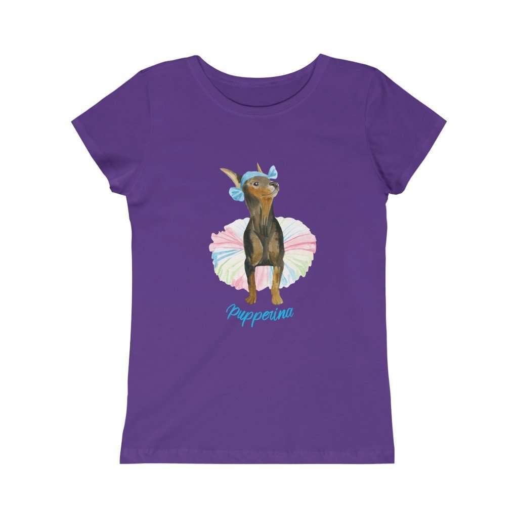 Pupperina Ballet Dog - Girls Princess Tee - Furbaby Flowers LLC