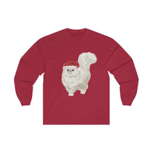 Load image into Gallery viewer, Santa Paws Persian Cat -Unisex Long Sleeve Tee - Furbaby Flowers LLC