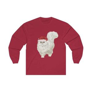 Santa Paws Persian Cat -Unisex Long Sleeve Tee - Furbaby Flowers LLC