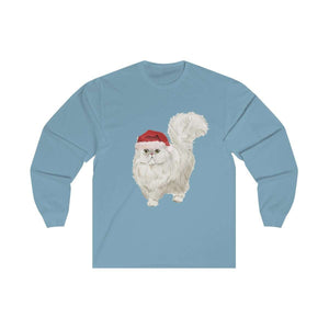 Santa Paws Persian Cat -Unisex Long Sleeve Tee - Furbaby Flowers LLC