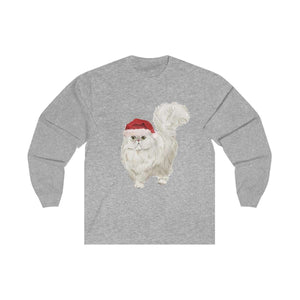 Santa Paws Persian Cat -Unisex Long Sleeve Tee - Furbaby Flowers LLC