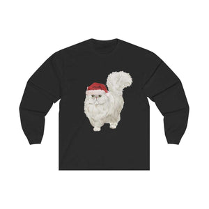 Santa Paws Persian Cat -Unisex Long Sleeve Tee - Furbaby Flowers LLC