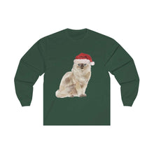 Load image into Gallery viewer, Santa Paws Ragdoll Cat - Long Sleeve Tee - Furbaby Flowers LLC