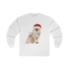 Load image into Gallery viewer, Santa Paws Ragdoll Cat - Long Sleeve Tee - Furbaby Flowers LLC