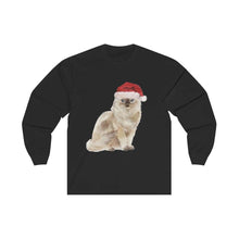 Load image into Gallery viewer, Santa Paws Ragdoll Cat - Long Sleeve Tee - Furbaby Flowers LLC