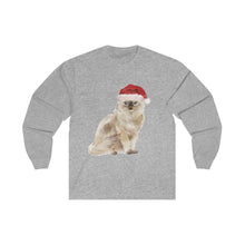 Load image into Gallery viewer, Santa Paws Ragdoll Cat - Long Sleeve Tee - Furbaby Flowers LLC