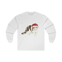 Load image into Gallery viewer, Santa Paws Short-haired Exotic Cat - Unisex Long Sleeve Tee - Furbaby Flowers LLC