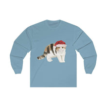 Load image into Gallery viewer, Santa Paws Short-haired Exotic Cat - Unisex Long Sleeve Tee - Furbaby Flowers LLC