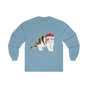 Santa Paws Short-haired Exotic Cat - Unisex Long Sleeve Tee - Furbaby Flowers LLC