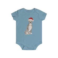 Load image into Gallery viewer, Santa Pitbull - Holiday Baby Onesie - Furbaby Flowers LLC